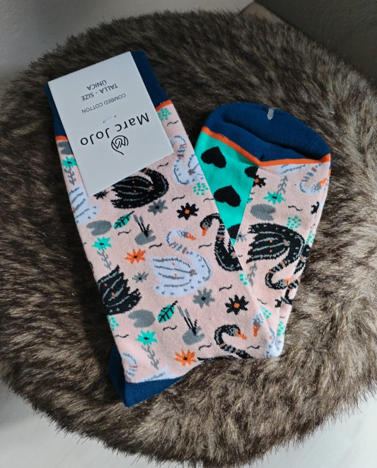 Socken mit Schwan Motiv